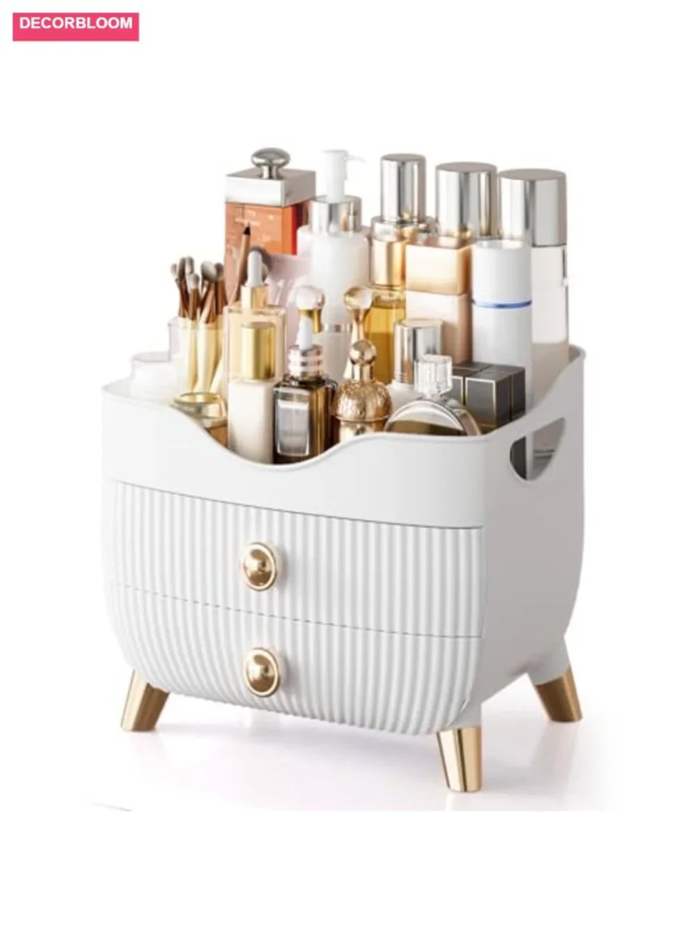 Large Capacity Makeup Organizer with 2 Drawers, Cosmetic Display Case for Vanity
